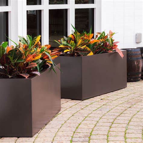 modern planting for metal box|modern rectangle planter box.